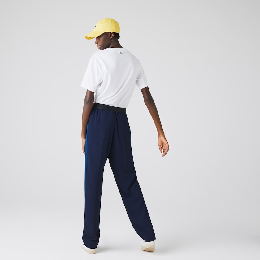 Calças Lacoste Feminino Azul Marinho Azuis Azuis Twill Flared MS3-32873Y9