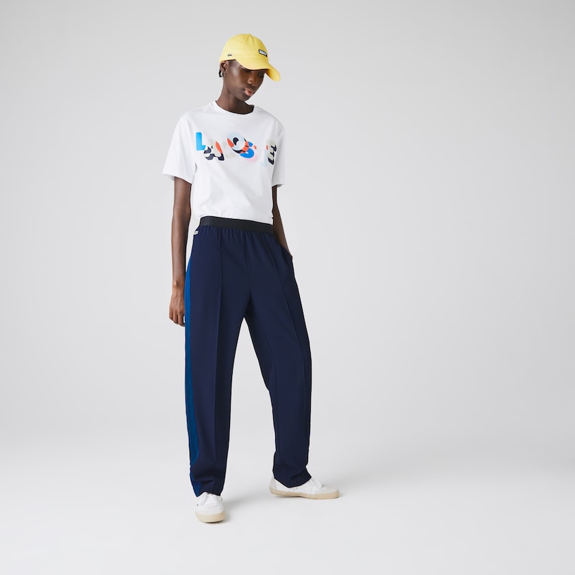 Calças Lacoste Feminino Azul Marinho Azuis Azuis Twill Flared MS3-32873Y9