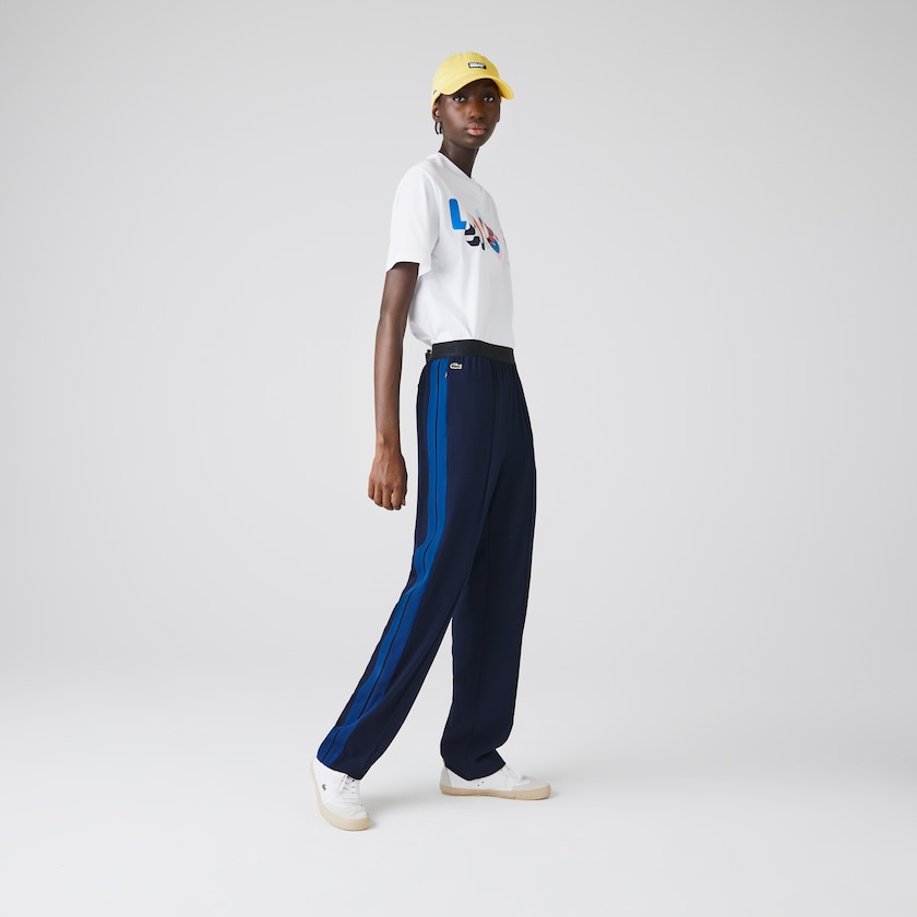 Calças Lacoste Feminino Azul Marinho Azuis Azuis Twill Flared MS3-32873Y9