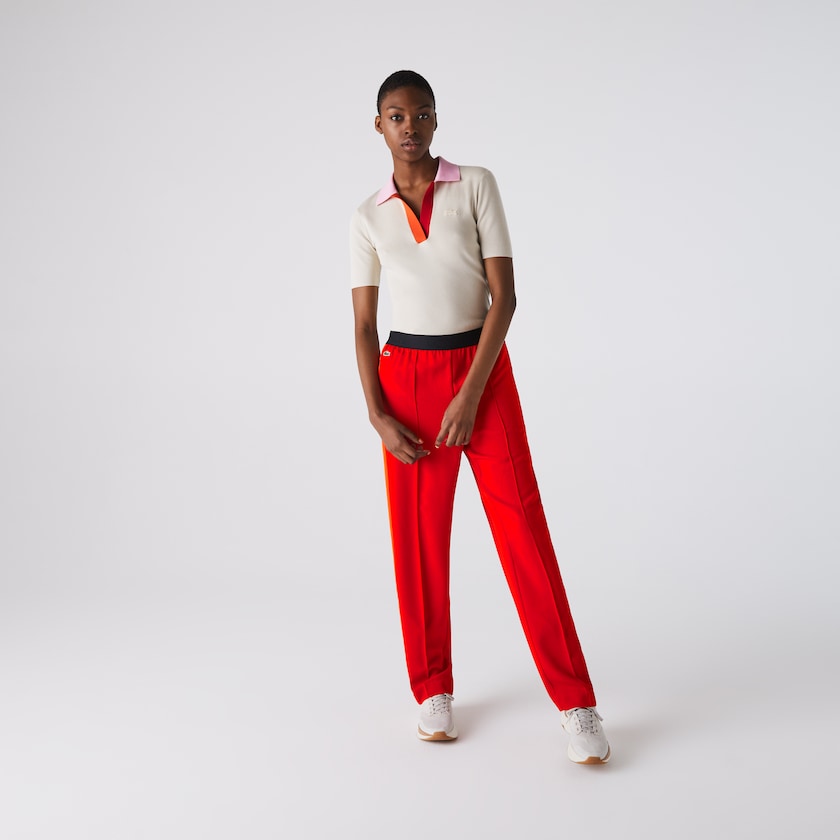 Calças Lacoste Feminino Vermelhas Twill Flared MP9-10511T3