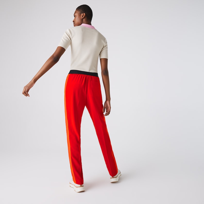 Calças Lacoste Feminino Vermelhas Twill Flared MP9-10511T3