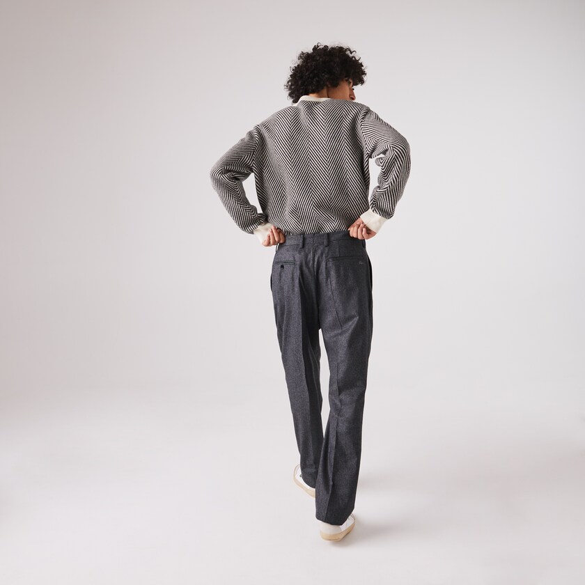 Calças Lacoste Masculino Cinzentas Cinzentas Virgin Wool And Cashmere Blend Pleated Chino EZ8-03200S5