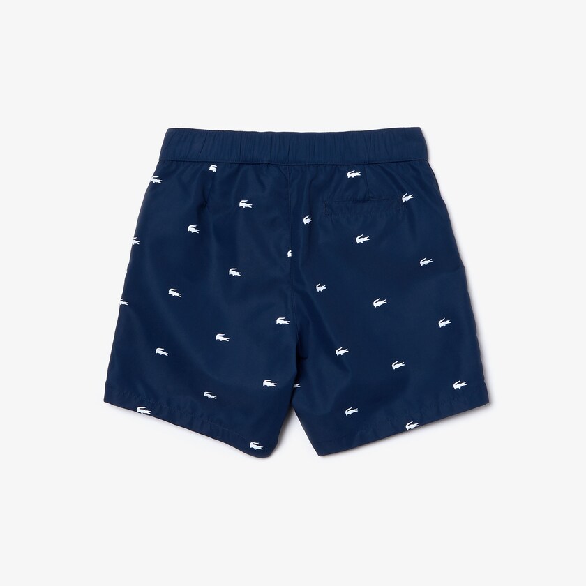 Calção Lacoste Criança Azul Marinho Azuis Branco All-Over Croc Swim Trunks FV4-72897B7