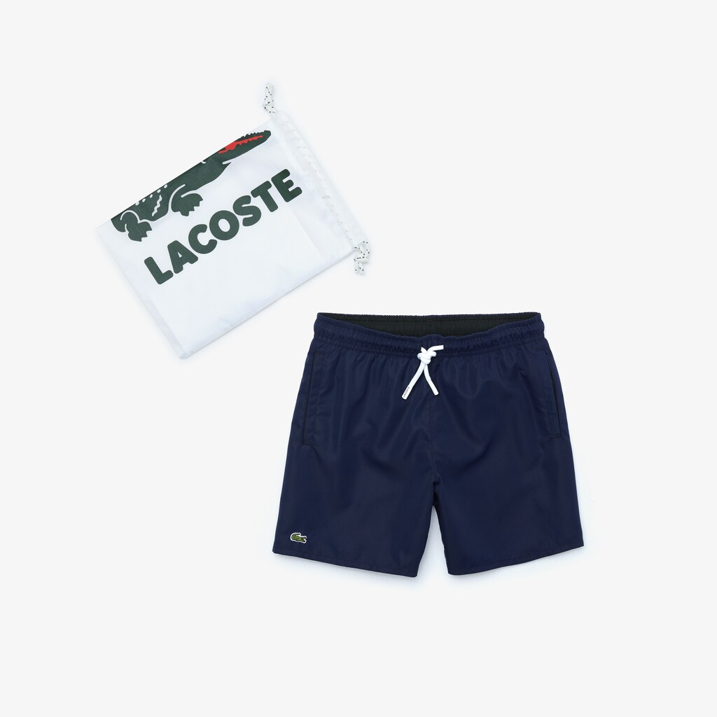Calção Lacoste Criança Azul Marinho Azuis Pretas Classic Swim Trunks NB6-08400H6