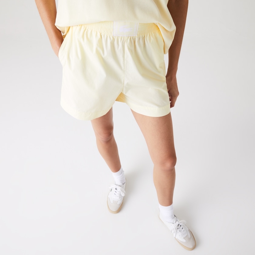 Calção Lacoste Feminino Amarelas Light Cotton Poplin DB7-80878O0