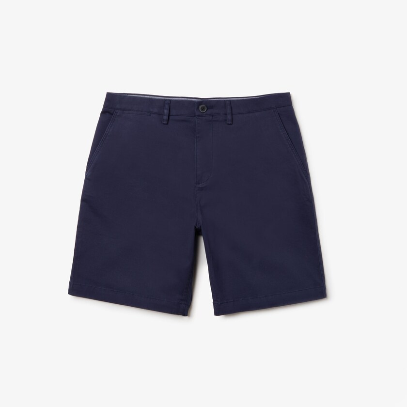 Calção Lacoste Masculino Azul Marinho Azuis Regular Fit Cotton Gabardine Bermuda MD5-03490T7