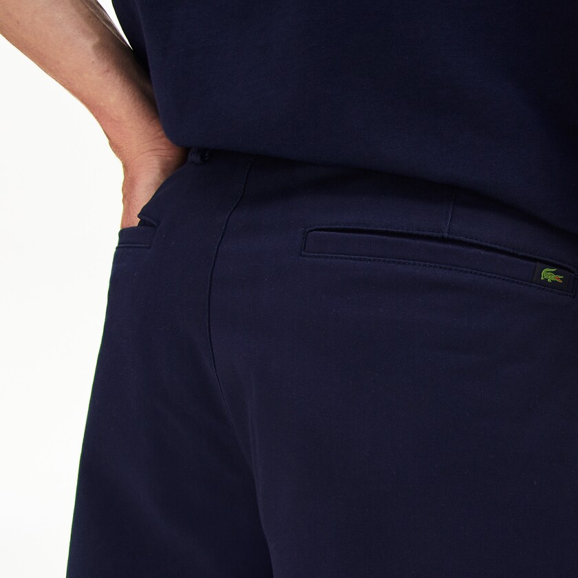 Calção Lacoste Masculino Azul Marinho Azuis Regular Fit Cotton Gabardine Bermuda MD5-03490T7