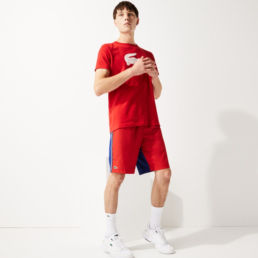 Calção Lacoste Masculino Vermelhas Azuis SPORT Contrast Band Two-Tone Lightweight SQ1-31123J5