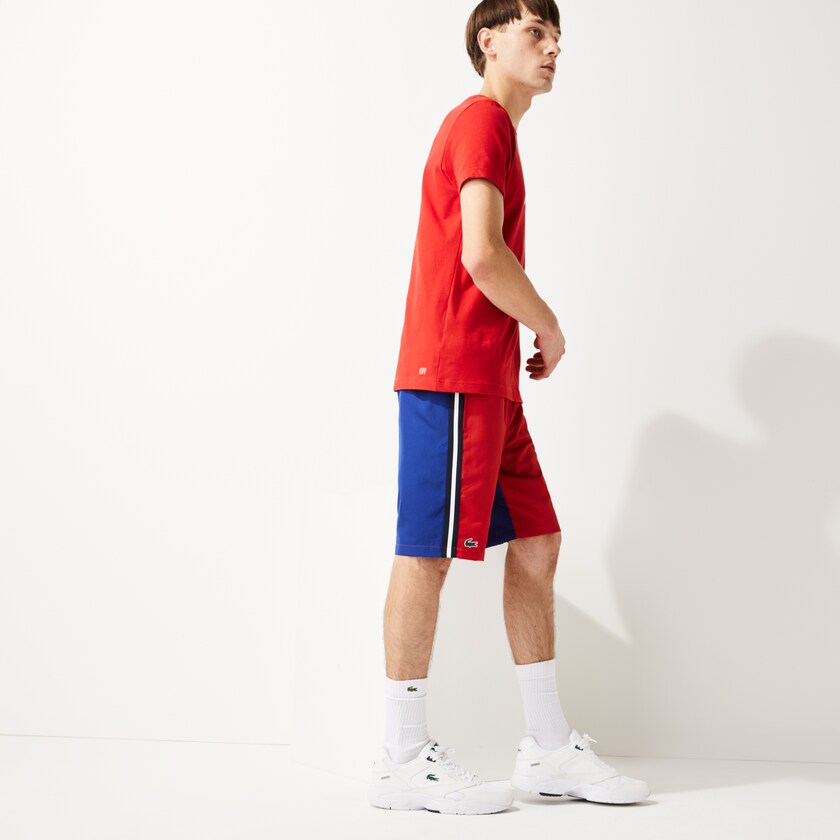 Calção Lacoste Masculino Vermelhas Azuis SPORT Contrast Band Two-Tone Lightweight SQ1-31123J5