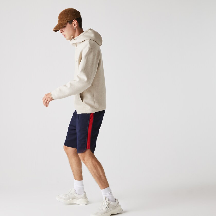 Calção Lacoste Masculino Azul Marinho Azuis Vermelhas SPORT Contrast Bands Cotton Blend KW6-83528V3