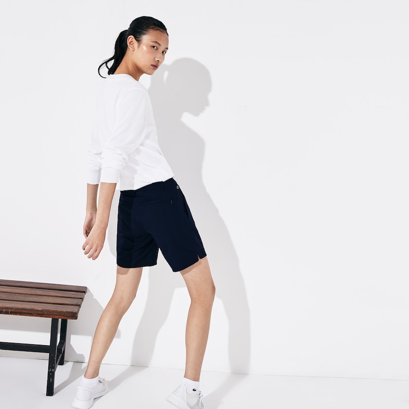 Calção Lacoste Feminino Azul Marinho Azuis SPORT Gabardine Bermuda DM8-55045X3