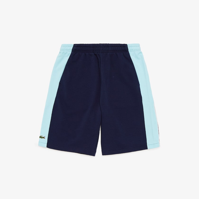 Calção Lacoste Masculino Azul Marinho Azuis Turquesa Branco SPORT Miami Open Colorblock Fleece OO7-51115R3