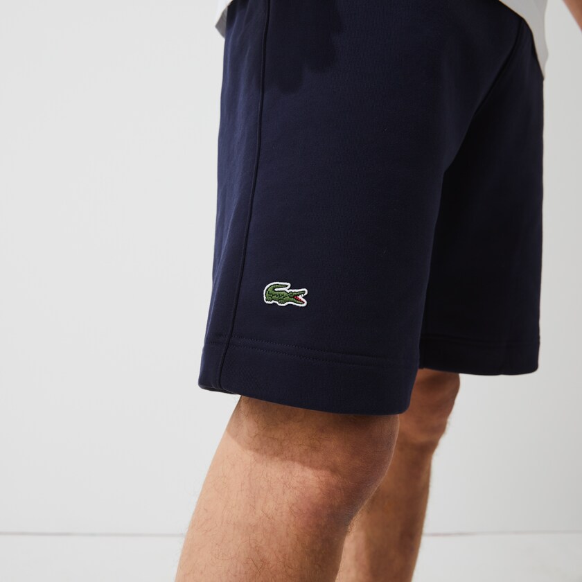 Calção Lacoste Masculino Azul Marinho Azuis Verdes Branco SPORT Roland Garros Cotton Fleece NA7-77237A3