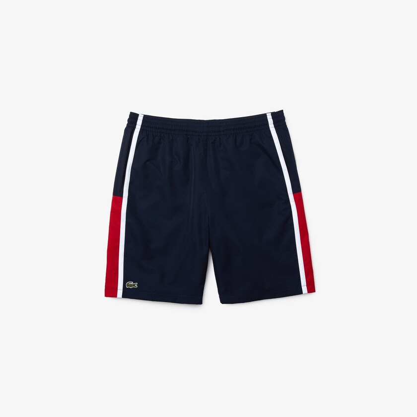 Calção Lacoste Masculino Azul Marinho Azuis Vermelhas Branco SPORT Taffeta Tennis DD4-93499X1