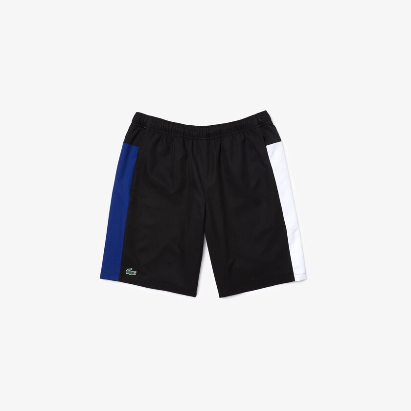 Calção Lacoste Masculino Pretas Azuis Branco Azuis SPORT Two-Ply Colorblock Tennis FG0-11181R6