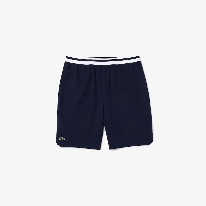Calção Lacoste Masculino Azul Marinho Azuis Branco SPORT x Novak Djokovic Stretch Taffeta ZC8-10871S7