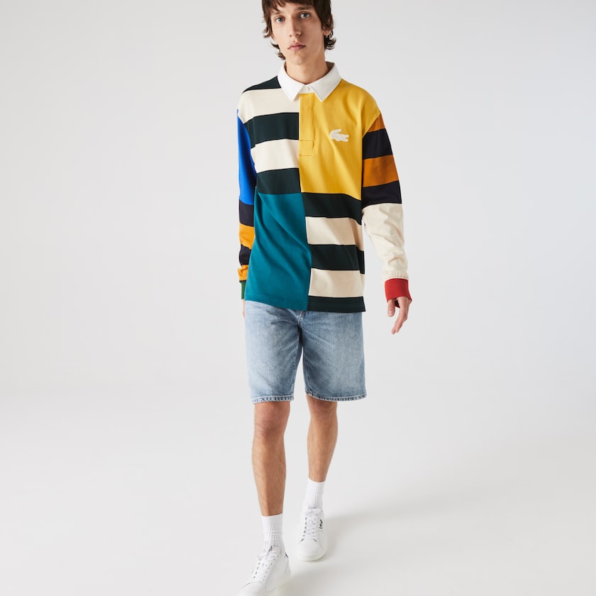 Calção Lacoste Masculino Azuis Slim Fit Cotton Denim Bermuda CR3-54765Y9