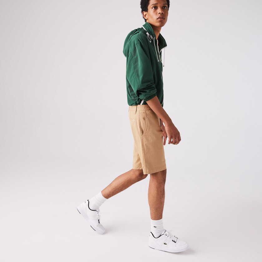 Calção Lacoste Masculino Bege Slim Fit Stretch Gabardine SE2-57315S3