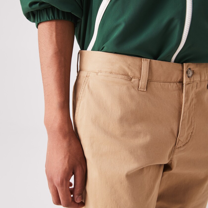 Calção Lacoste Masculino Bege Slim Fit Stretch Gabardine SE2-57315S3