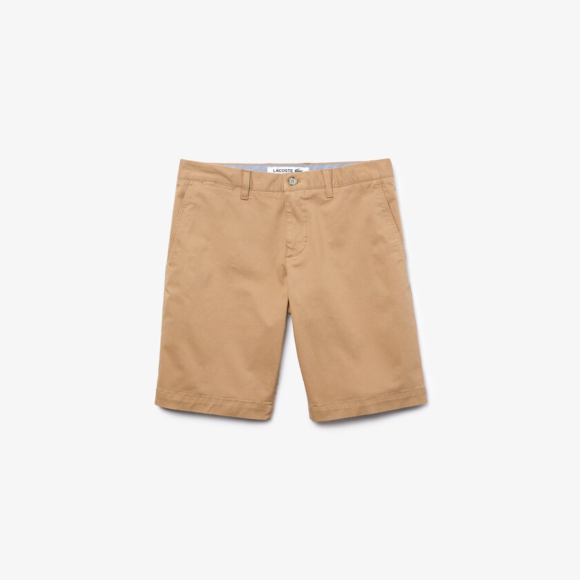 Calção Lacoste Masculino Bege Slim Fit Stretch Gabardine SE2-57315S3