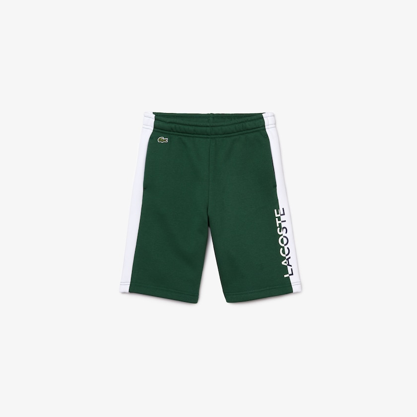Calção Lacoste Criança Verdes Branco Two-Tone Fleece TM5-78017H4