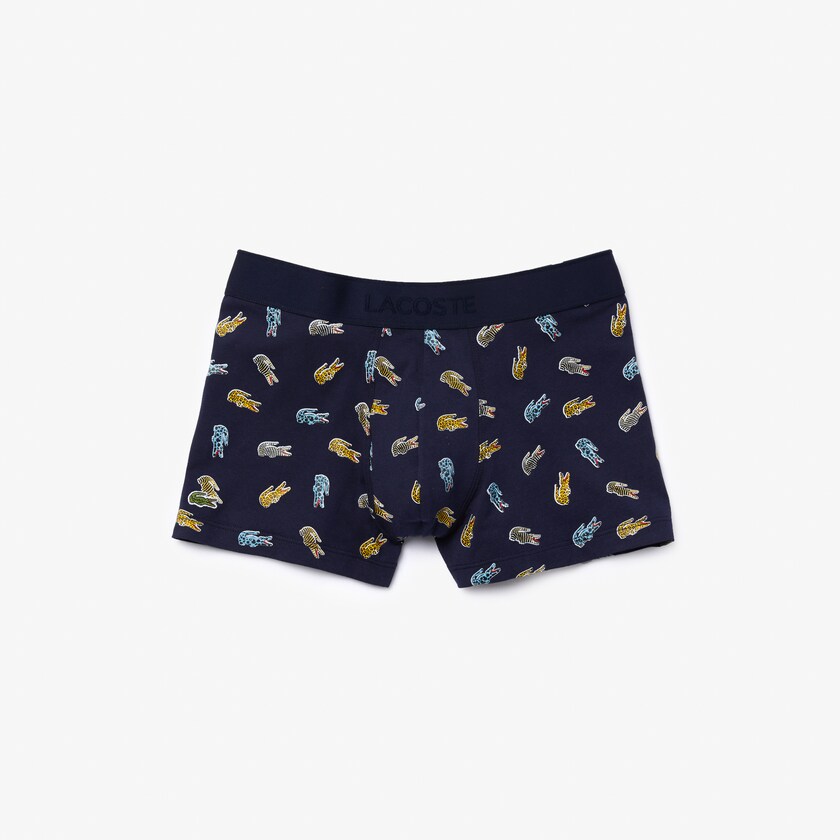 Calção Lacoste Masculino Azul Marinho Azuis Branco x National Geographic Trunk VD9-73787N8