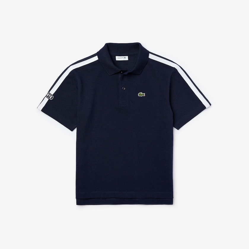 Camisa Polo Lacoste Criança Azul Marinho Azuis Branco Badge Cotton Piqué MD0-57465X7