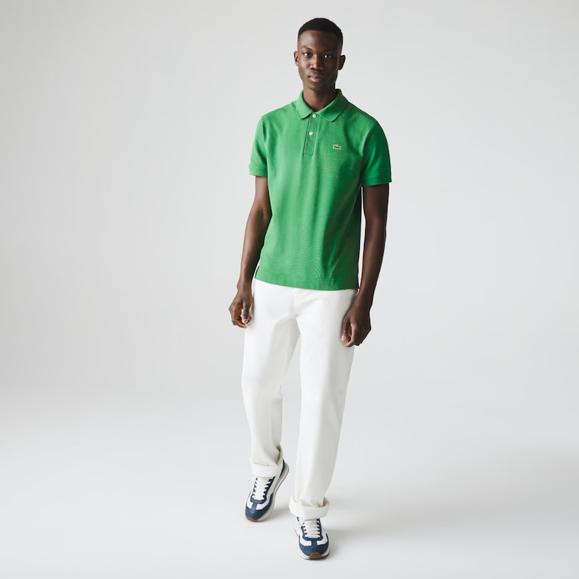 Camisa Polo Lacoste Masculino Verdes Classic Fit Organic Cotton Piqué JU8-02650U5