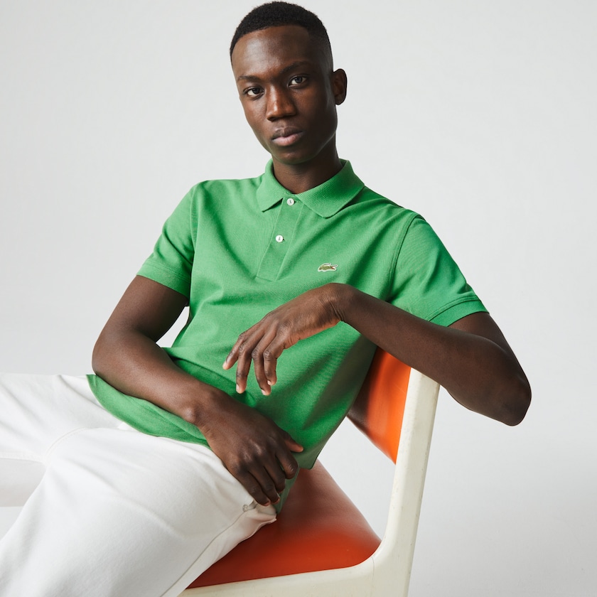 Camisa Polo Lacoste Masculino Verdes Classic Fit Organic Cotton Piqué JU8-02650U5