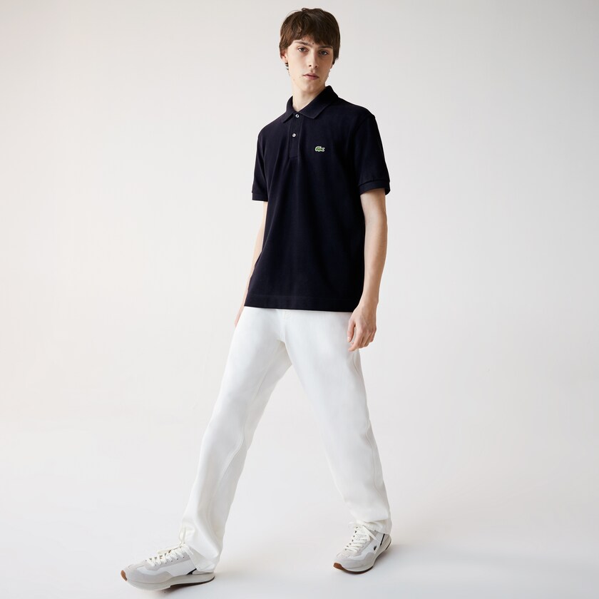 Camisa Polo Lacoste Masculino Azul Marinho Azuis Classic Fit Organic Cotton Piqué DU7-64856H0