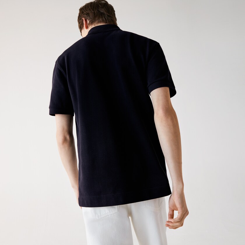 Camisa Polo Lacoste Masculino Azul Marinho Azuis Classic Fit Organic Cotton Piqué DU7-64856H0