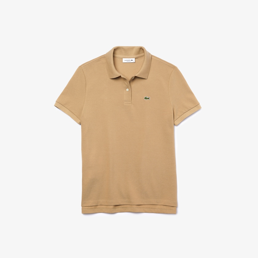 Camisa Polo Lacoste Feminino Bege Classic Fit Soft Cotton Petit Piqué NM5-47744T3