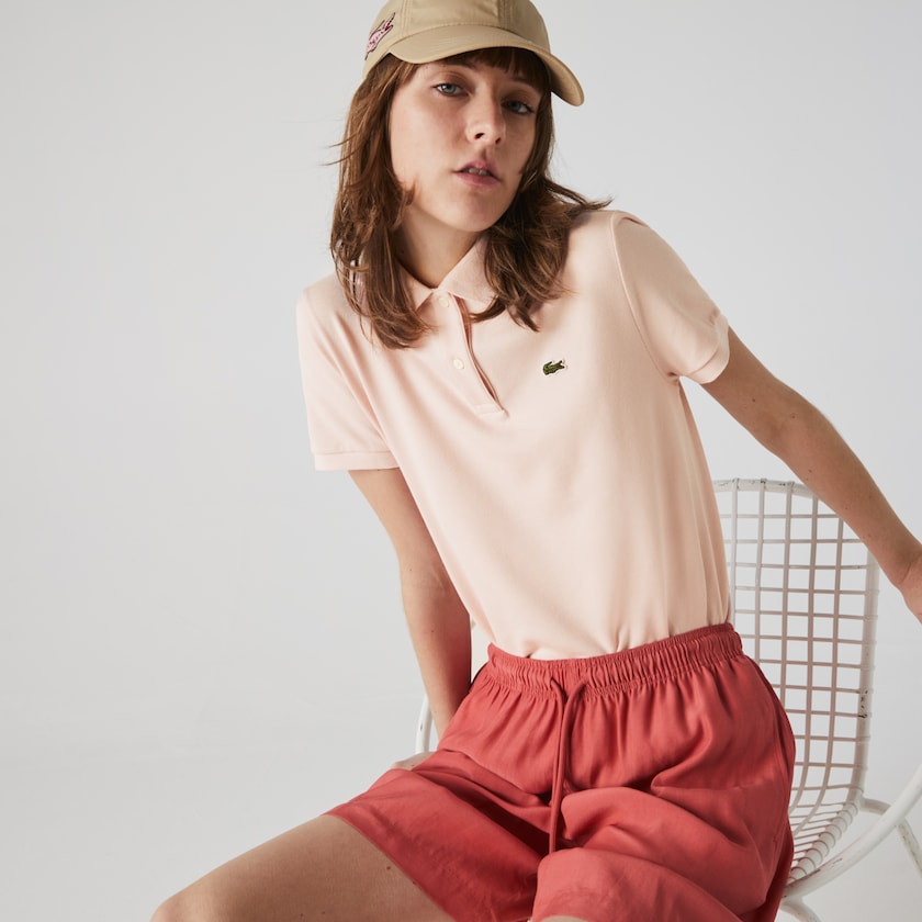 Camisa Polo Lacoste Feminino Luz Rosa Classic Fit Soft Cotton Petit Piqué WM0-26202N3