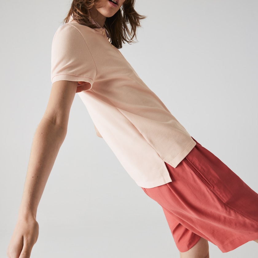 Camisa Polo Lacoste Feminino Luz Rosa Classic Fit Soft Cotton Petit Piqué WM0-26202N3