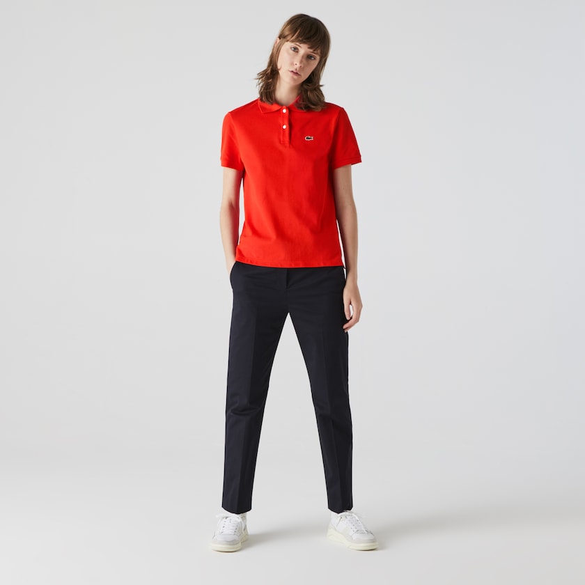 Camisa Polo Lacoste Feminino Vermelhas Classic Fit Soft Cotton Petit Piqué JE3-63136J1