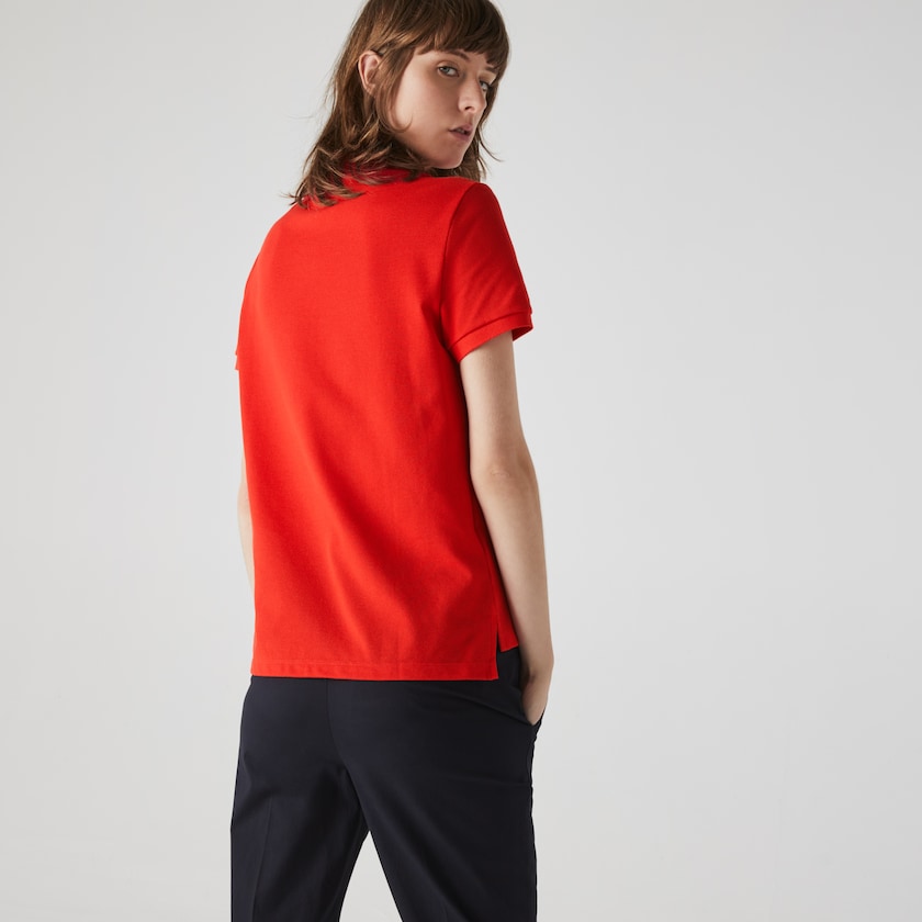 Camisa Polo Lacoste Feminino Vermelhas Classic Fit Soft Cotton Petit Piqué JE3-63136J1