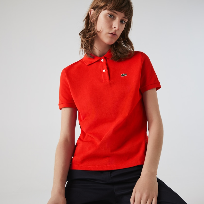 Camisa Polo Lacoste Feminino Vermelhas Classic Fit Soft Cotton Petit Piqué JE3-63136J1