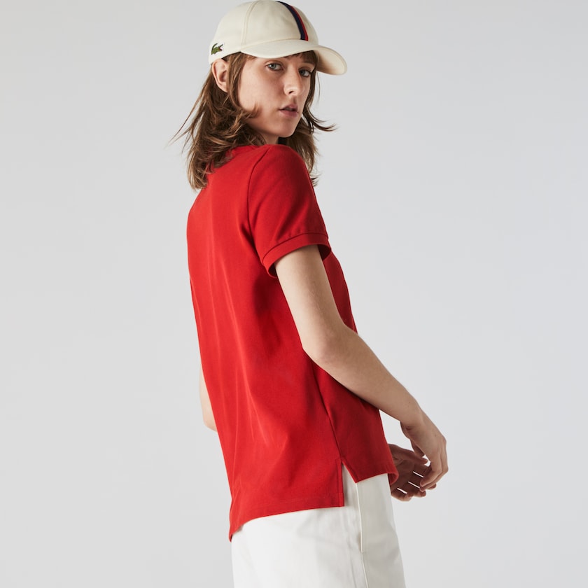 Camisa Polo Lacoste Feminino Vermelhas Classic Fit Soft Cotton Petit Piqué AJ2-36713L6