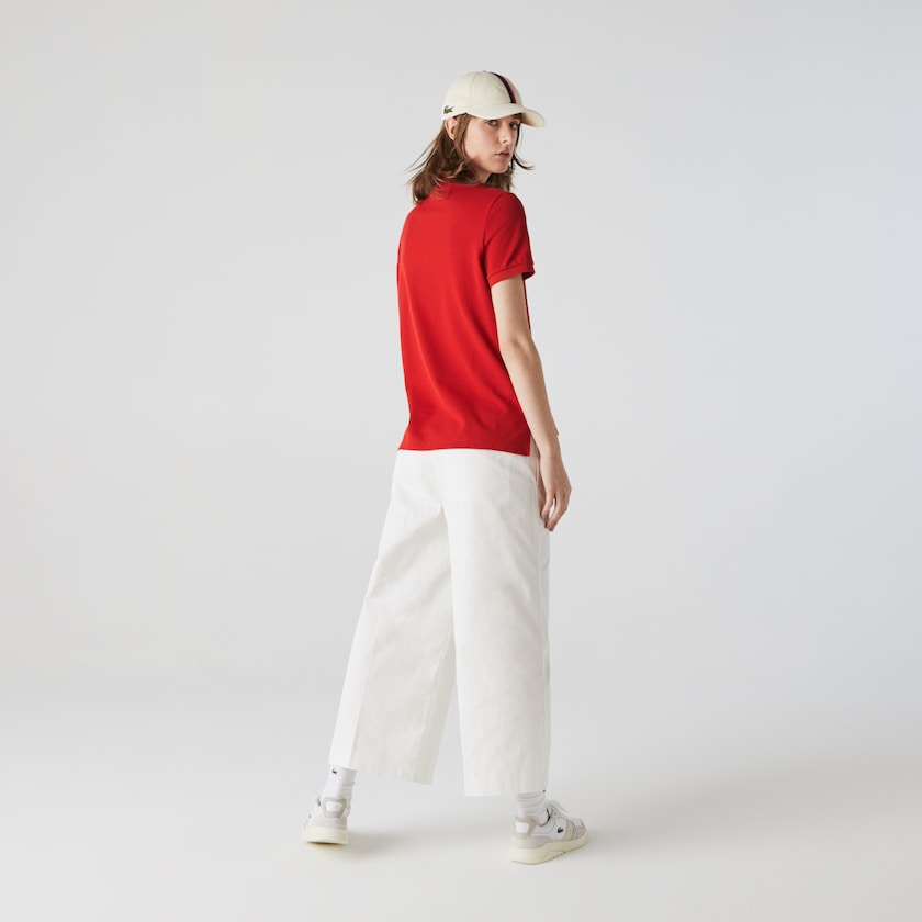 Camisa Polo Lacoste Feminino Vermelhas Classic Fit Soft Cotton Petit Piqué AJ2-36713L6
