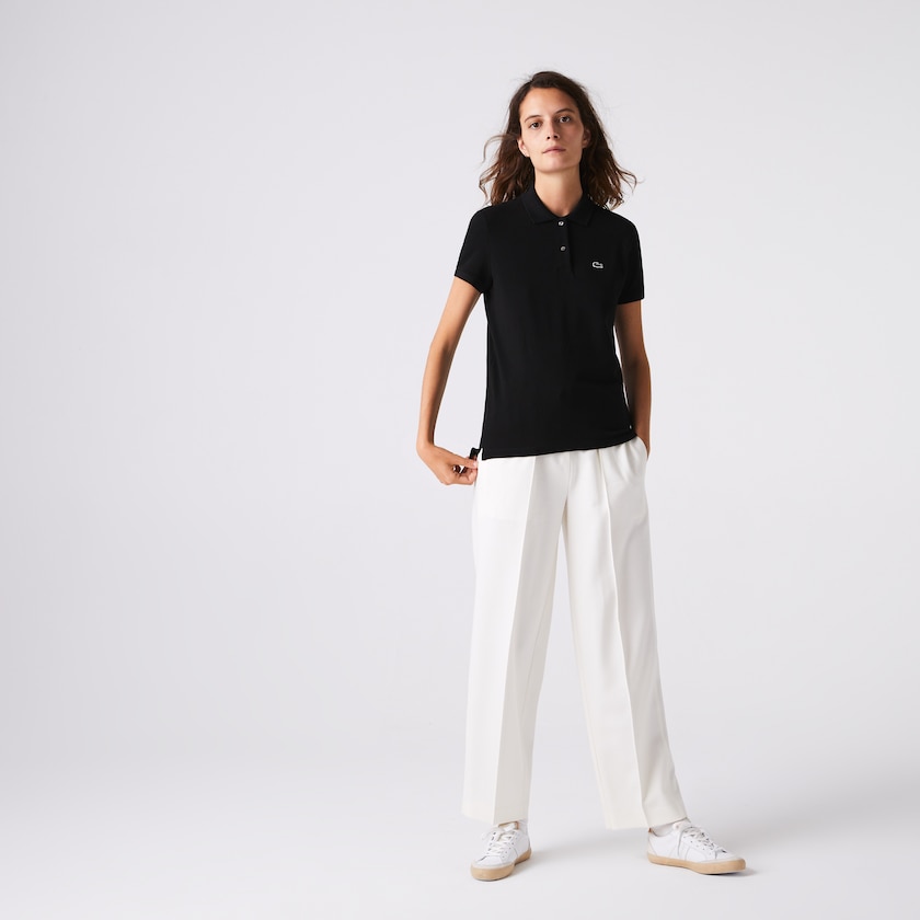 Camisa Polo Lacoste Feminino Pretas Classic Fit Soft Cotton Petit Piqué PR2-48974E2