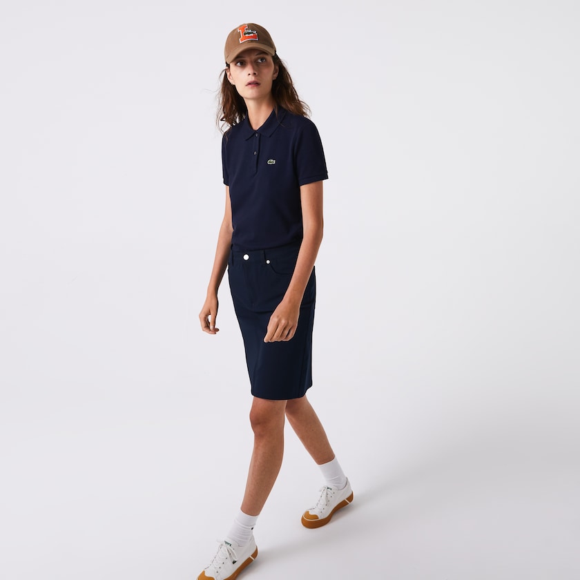 Camisa Polo Lacoste Feminino Azul Marinho Azuis Classic Fit Soft Cotton Petit Piqué QS0-71047W9