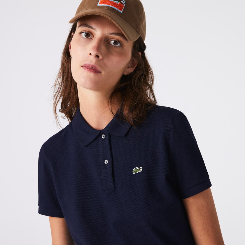 Camisa Polo Lacoste Feminino Azul Marinho Azuis Classic Fit Soft Cotton Petit Piqué QS0-71047W9