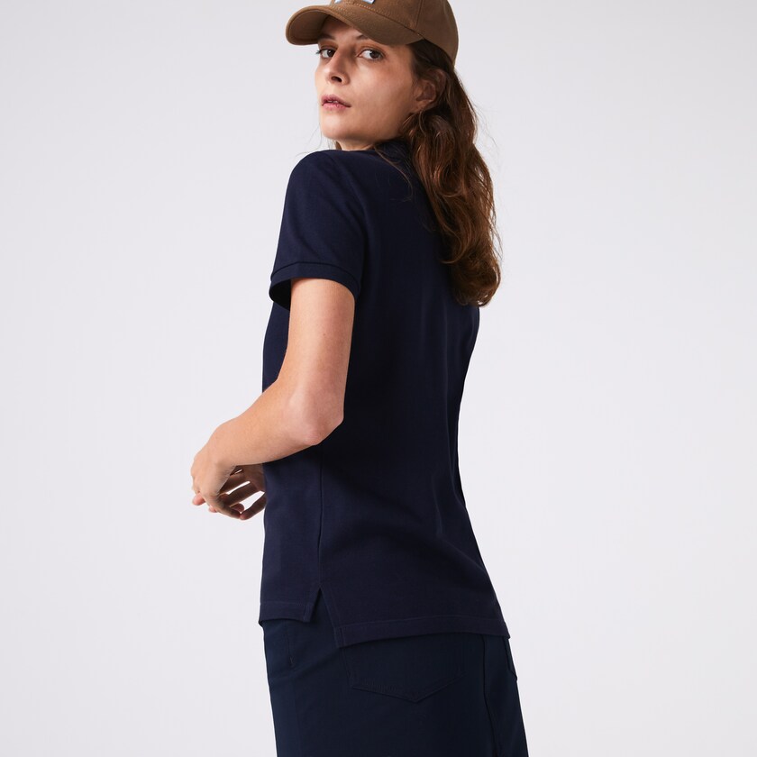 Camisa Polo Lacoste Feminino Azul Marinho Azuis Classic Fit Soft Cotton Petit Piqué QS0-71047W9