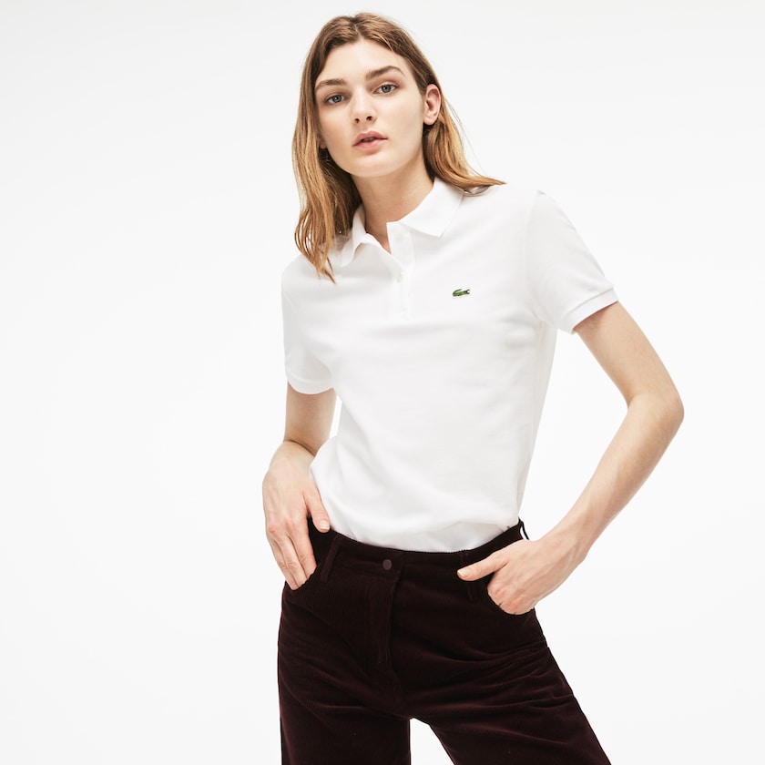Camisa Polo Lacoste Feminino Branco Classic Fit Soft Cotton Petit Piqué QL0-40684Z7