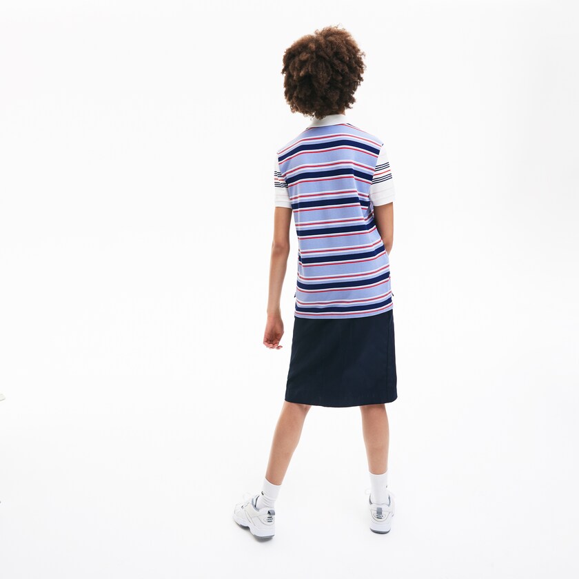 Camisa Polo Lacoste Feminino Roxo Azul Marinho Azuis Branco Vermelhas Luz Rosa Classic Fit Striped Cotton BW1-48364F8