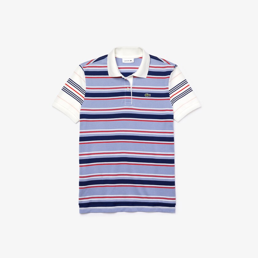 Camisa Polo Lacoste Feminino Roxo Azul Marinho Azuis Branco Vermelhas Luz Rosa Classic Fit Striped Cotton BW1-48364F8