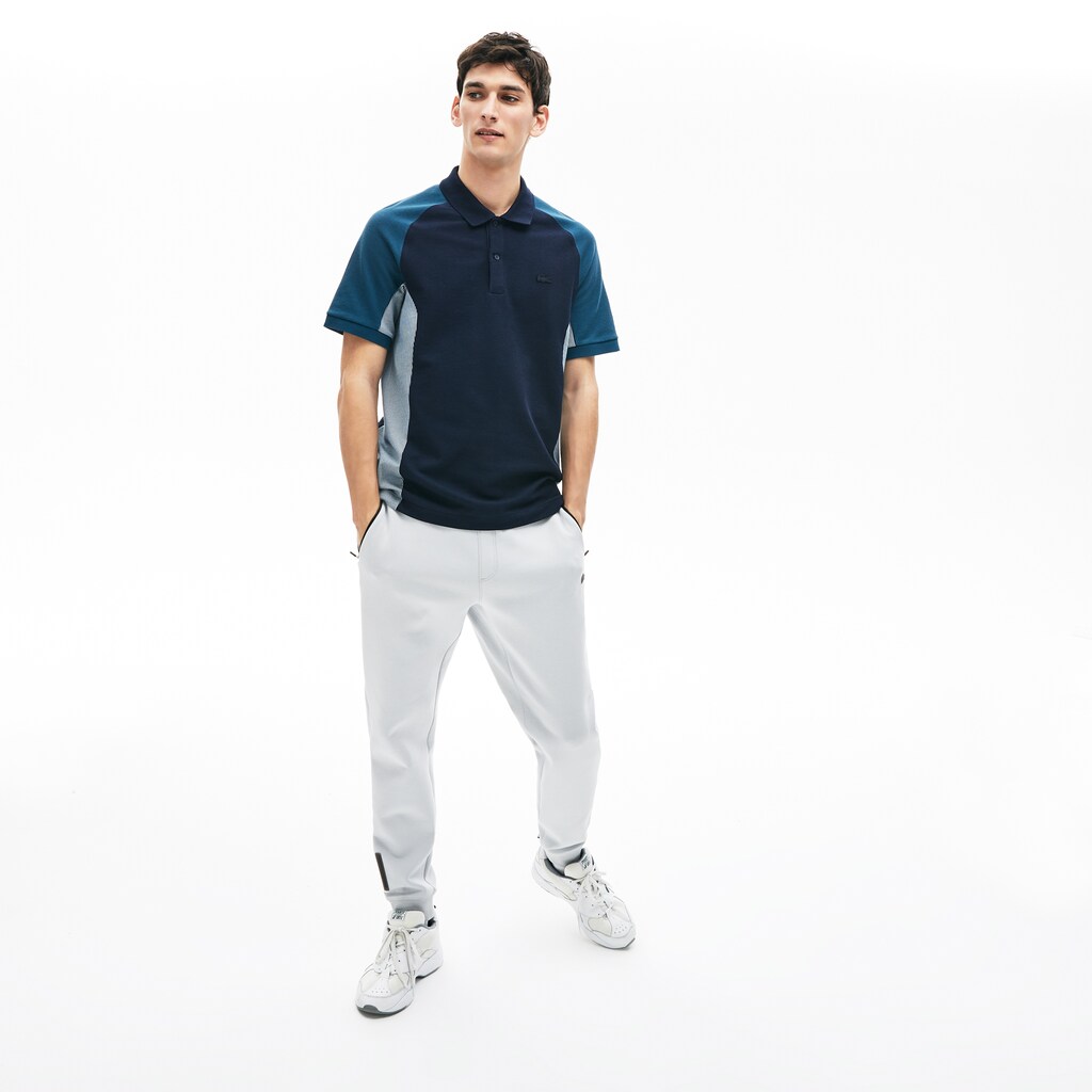 Camisa Polo Lacoste Masculino Azul Marinho Azuis Cinzentas Azul Marinho Azuis Colorblock Piqué AZ8-19291C1