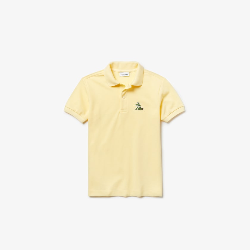 Camisa Polo Lacoste Criança Amarelas Embroidered Cotton Petit Piqué NM9-91099S6