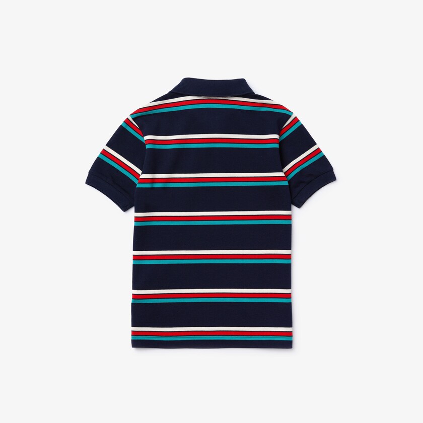 Camisa Polo Lacoste Criança Azul Marinho Azuis Branco Embroidered Logo Striped RH9-37213X4
