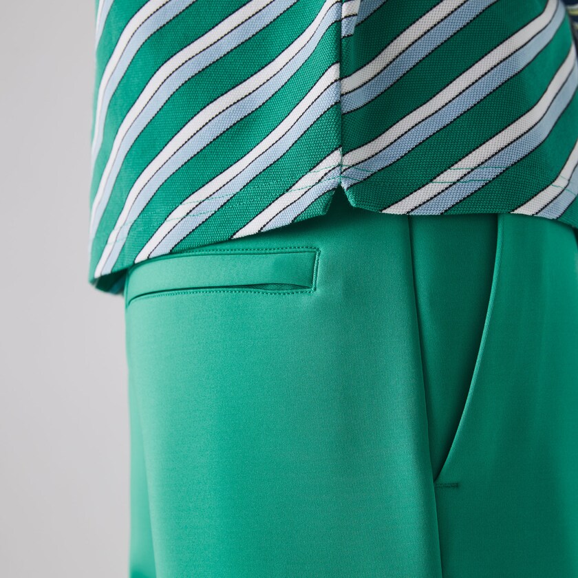 Camisa Polo Lacoste Feminino Verdes Branco LIVE Loose Fit Badge Striped Cotton Piqué WU6-17491P4